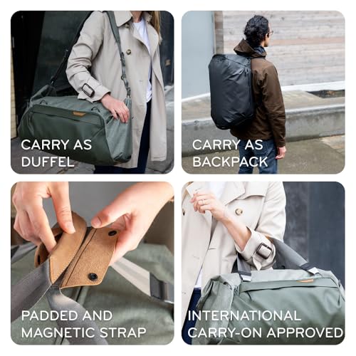 Image of Peak Design Travel Duffel 35L, Eclipse, Weatherproof, Extra-Wide Zip, 4 External Pockets, Fits Packing & Camera Cubes, Ideal Weekend Bag, Versatile Duffel for Travel & Everyday Use