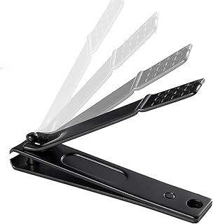 Nail Clippers,Sharp Stainless Steel Nail Care Tool Professional Manicure & Pedicure Kit with Nail File,Toenail Clippers Black Nail Cutter for Men Women,Portable Toenail & Fingernail Trimmer Kit(1)