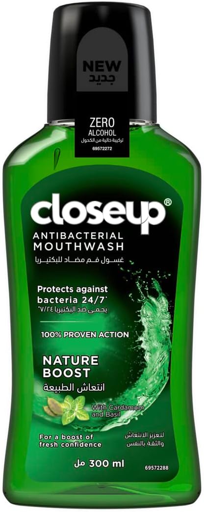 Closeup Antibacterial Mouthwash, for Long Lasting Freshness, Nature Boost, Protects Against Bacteria, 300ml