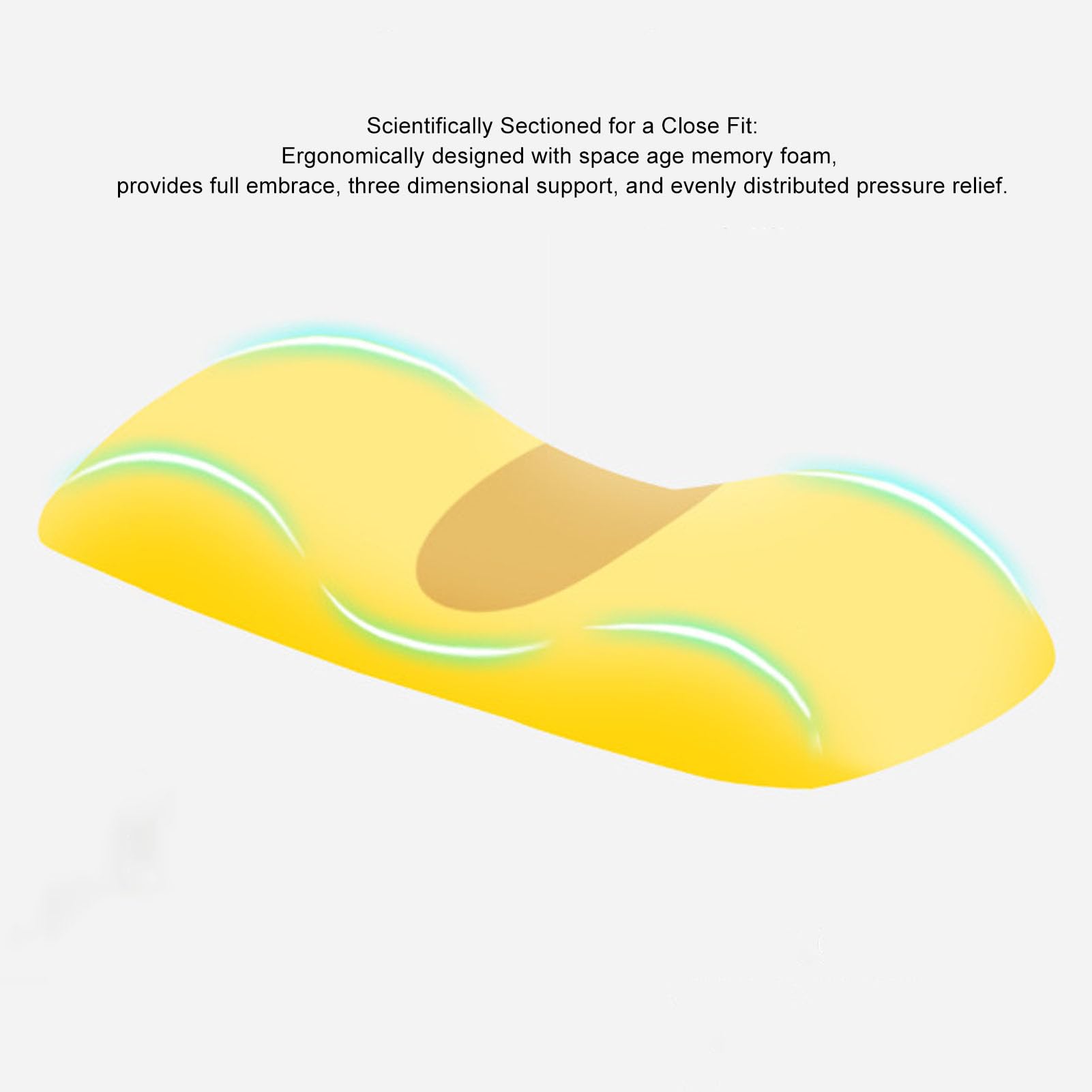 Pilipane Supporto lombare, cuscino lombare, per alleviare il dolore, ergonomico, traspirante, in memory foam, per seggiolino auto, sedia da ufficio, letto (nero e grigio)