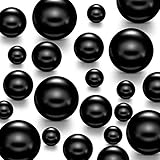 Hicarer 120 Pieces Pearl for Vase Filler Pearls Bead for Vase Makeup Beads for Brushes Holder Assorted Round Faux Pearl Beads for Home Wedding Decor, 14/20/ 30 mm (Black)