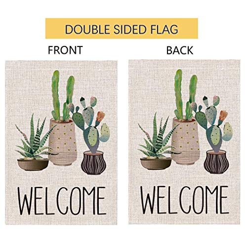Chengxun HYQ-06 Succulent Potted Plant Welcome Garden Flag Double Sided thumb #1