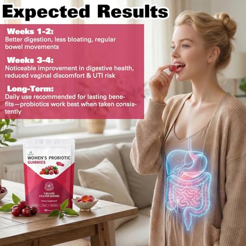Image of REDOO Women Probiotic Gummies for Vaginal, Urinary & Digestive Health - 5 Billion CFUs 6 Strains + Cranberry Extract & Prebiotic Fiber - Sugar Free, Vegan, Non-GMO - 60 Gummies