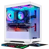 STGAubron Gaming Desktop, Radeon RX 470 8G, Intel Quad Core i7 up to 3.9G, 16G RAM, 512G SSD, 600M WiFi, BT 5.0, RGB Fan x 3, RGB Mouse Pad, Windows 10 Home, White, for Gamer, Streaming