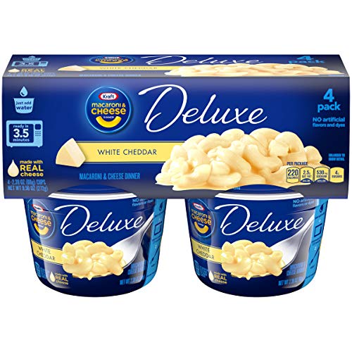 Kraft Deluxe Macaroni & Cheese Cups White Cheddar, 4 Cups