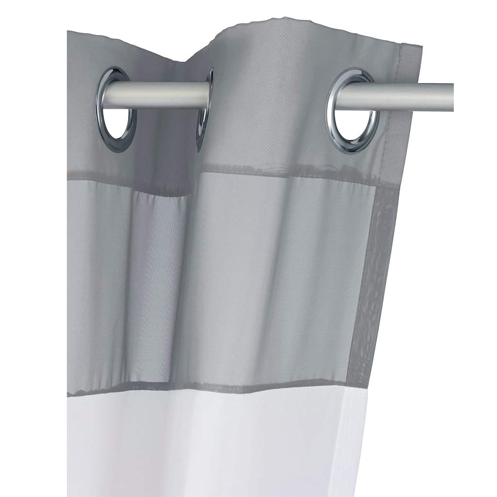SIMPVALE Lot de 2 Rideaux Voilages Panneaux de Fenêtres Voile de Fenêtre avec Solide à Oeillets pour Salon Chambre Décoration, Gris, 140cmx225cm