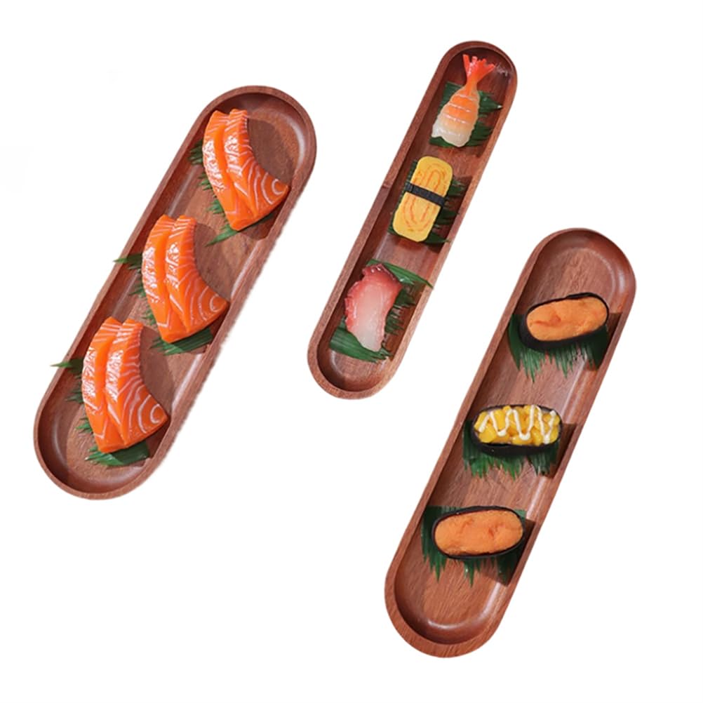 Présentoir Japonais de Plateau de Sushi en Bois de Sapele