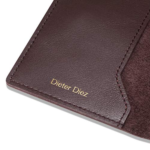 Image of HISCOW Minimalist Thin Bifold Card Holder - Italian Calfskin (Dieter Diez, Coffee)