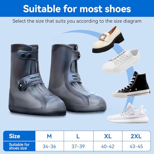 HERCHR Cubrezapatos Impermeables, Protectores de Zapatos Reutilizables Antideslizantes para Hombre (L) miniatura 3