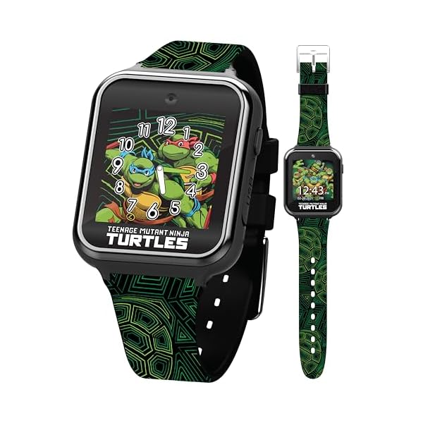 Teenage Mutant Ninja Turtles Kids Smart Watch with Selfie Camera, Video Recorder, Games, Stopwatch, Alarm, Calculator, and Calorie Counter – Fits Wrists 5.5" to 8"