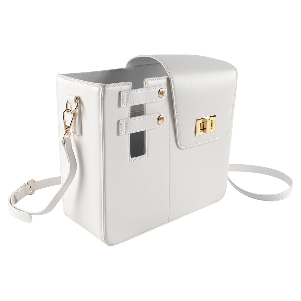 Sac bandoulière pour porte-gobelet, sac pour bouteille d'eau, avec sangle réglable, pour voyage, pique-nique, usage quotidien, blanc