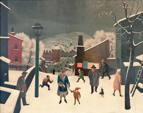 Tableaux peinture sur toile L'hiver à Der Stadt I Sedlacek decoration chambre 60x90cm