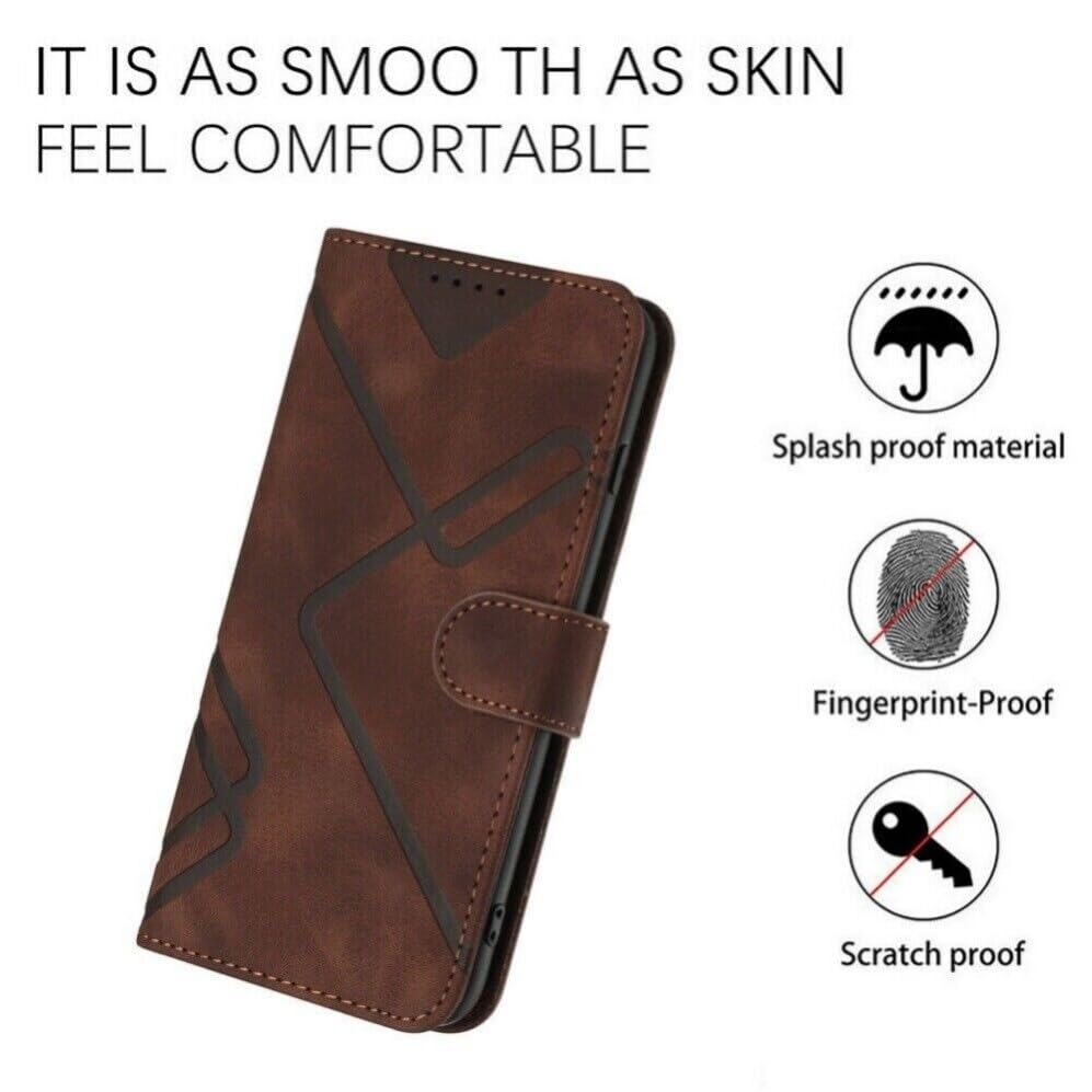 Generic Kompatybilne z Samsung Galaxy S25 Edge (kolor: czerwony) skórzany portfel etui na karty z klapką