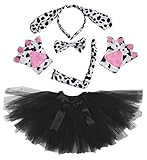 material ligero Petitebelle Diadema Bowtie Guantes de Cola Tutu niña Disfraz de 5 Piezas Un tamaño Perro dálmatas