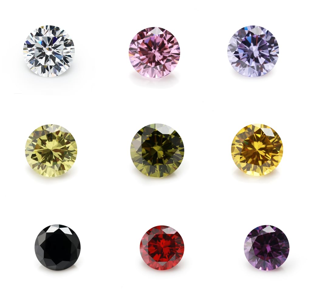 Round Brilliant Loose Cubic Zirconia Stone Various Color White Red Color CZ Gemstone For Jewelry Making 4-12mm