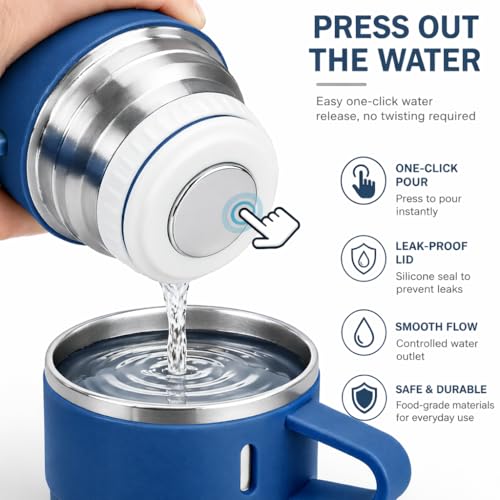 Image of Stainless Steel Hot & Cold Vacuum Flask with Cups | Premium Travel Set