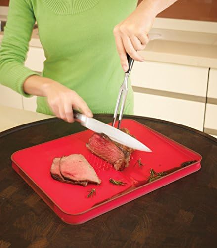 Joseph Joseph 60004 Cut and Carve Plus Chopping Board - Large, Red