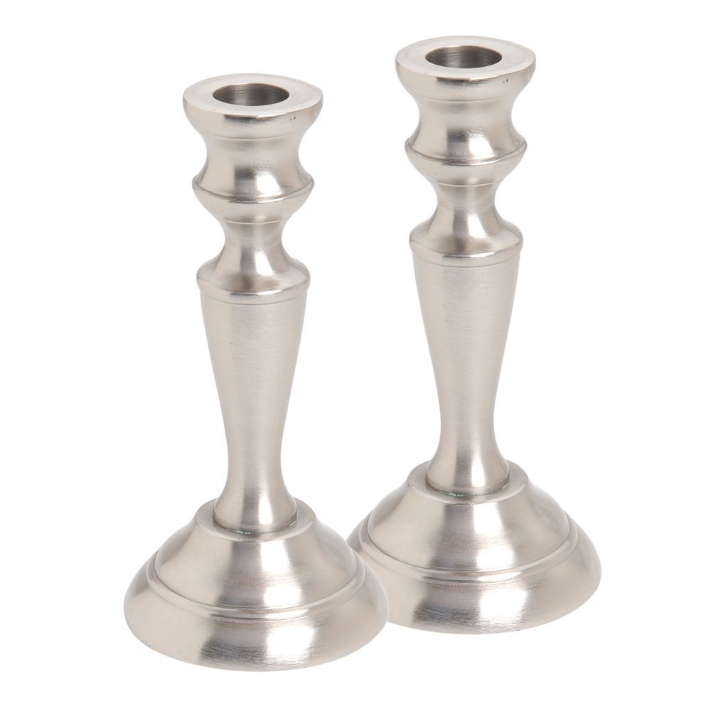 Israel Giftware Designs Aluminum Candle Holders with Pewter Finish