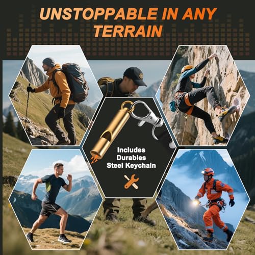 Brass Emergency Whistles 2 Pack with Tangle-Free Lanyard - Pealess Safety Whistle Survival Loud Blast for Kayak Life Vest, Boating, Camping Hiking, Hunting, Adults - Image 6