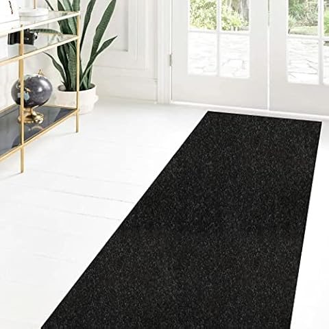 Custom Size Runner Rug 2 ft x 6 ft, ZGR 2-82ft Carpet Runners Hallway Entryway Kitchen Garage Laundry Room Area Rugs with Non-Slip Rubber Backing, Black Cover