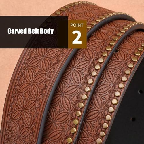 1PCS Western Cowboy Belt Buckles for Men PU Leather Buckle Belt Vintage Bullhead Belt 125cm/4.1ft4
