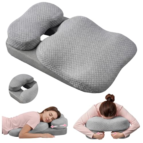 Novelledo Face Down Pillow,Face Down Pillow After Eye Surgery,BBL Pillow for Sleeping,Headrest Position is Fully Adjustable,3 Layers of Sponge Splicing,Pillowcase is Removable and Washable