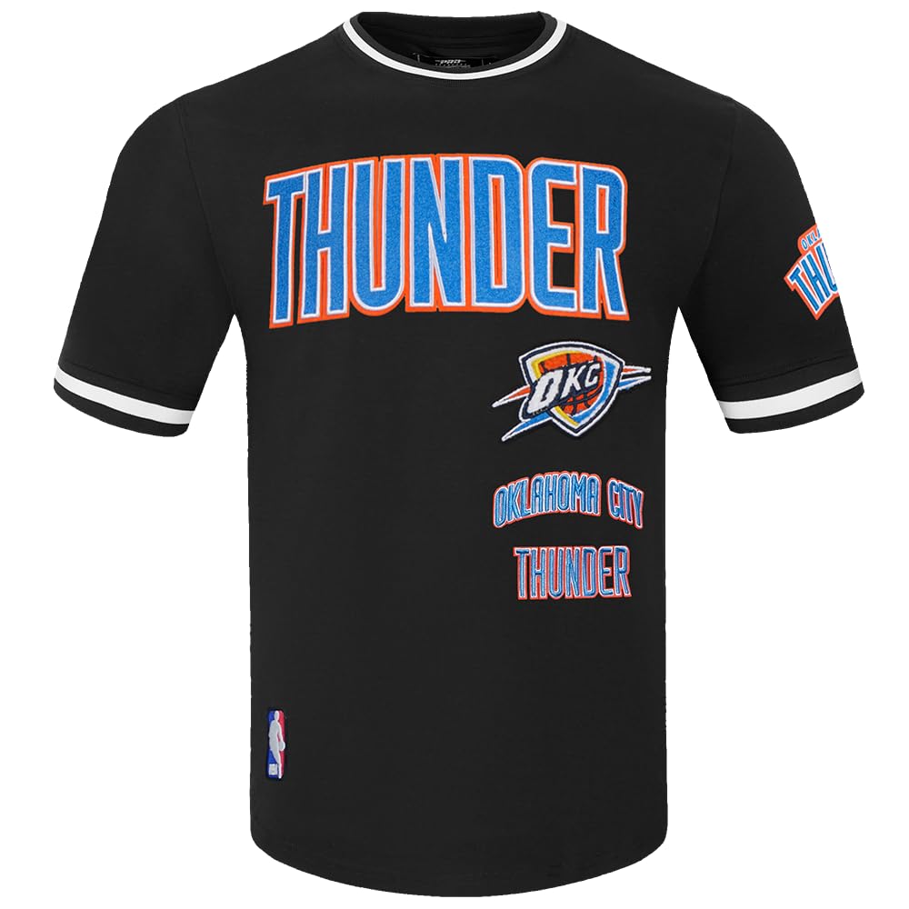 Pro Standard Mens NBA Oklahoma City Thunder Retro Classics Short Sleeve Tee Black 2XL