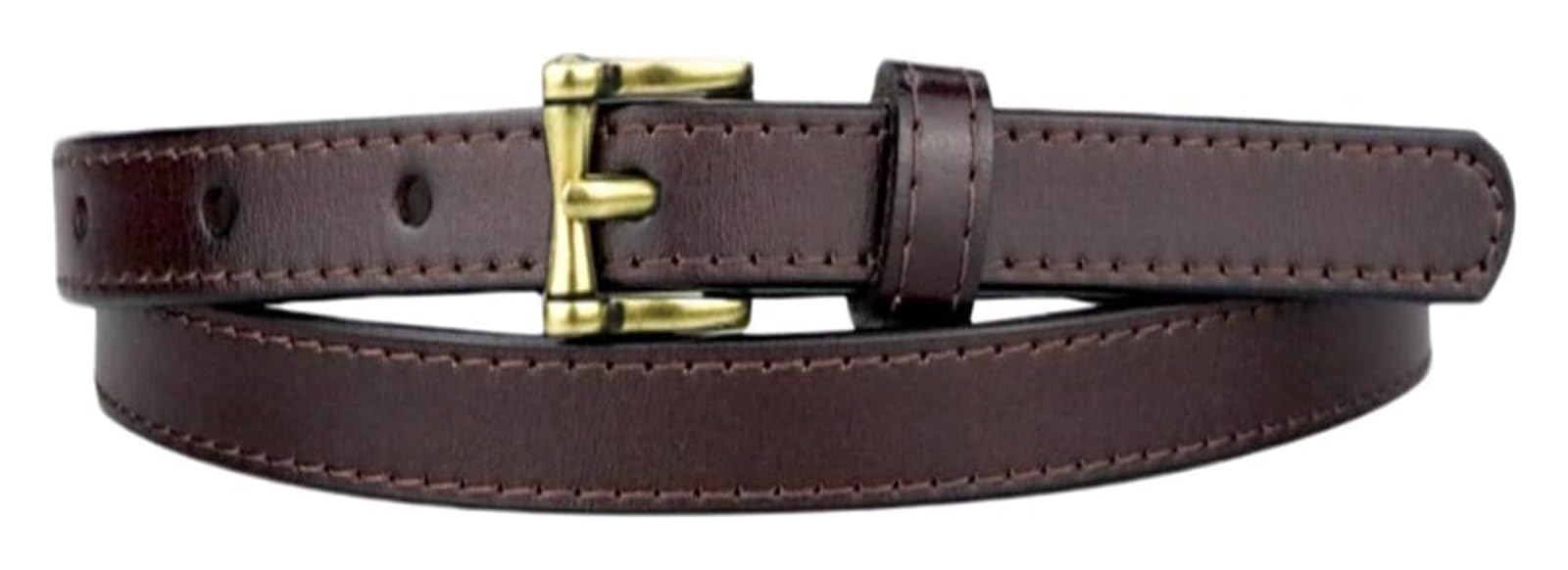 dfEDRd Ladies Waist Belt, 95-115cm Women's Business Suit Leather Thin Belt, Vintage Adjustable Dress Waistband(Brown,105)