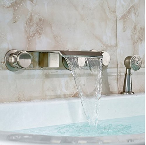 Robinet de baignoire nickel brossé complet lot de 5 pièces