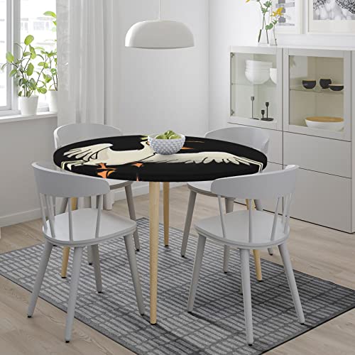 Nappe ronde pelican 138 cm TEMKIN avec elastique pour table de cuisine