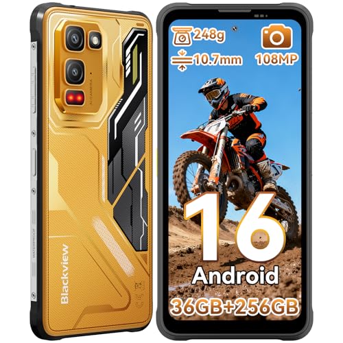 Blackview Fort 5 Outdoor Handy Ohne Vertrag Android 16, 248g/10.7mm Ultra-Thin Baustellenhandy, 6.78'' 120Hz, 108MP+50MP+13MP Nachtsicht, 36GB+256GB/2TB Outdoor Smartphone, MTKG100, IP69K/ NFC/700Nits