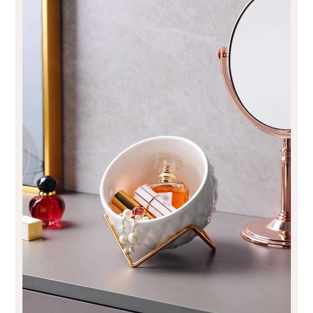 Generico Bandejas de joyería de cerámica para Mesa de Entrada, Bandeja Decorativa para Mesa de Centro, decoración del hogar, Porche, Oficina, Almacenamiento, Adornos, Llaves, teléfono, Mone