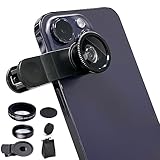 2-in-1 Professional Universal Smartphone HD Camera Lens Kit (Super Wide Angle & Macro Lens) for iPhones 7, 7 Plus, 6s, 6s Plus, SE, 6 Plus, 6, 5, 5S, 5C, 4, 4S + eCostConnection Microfiber Cloth