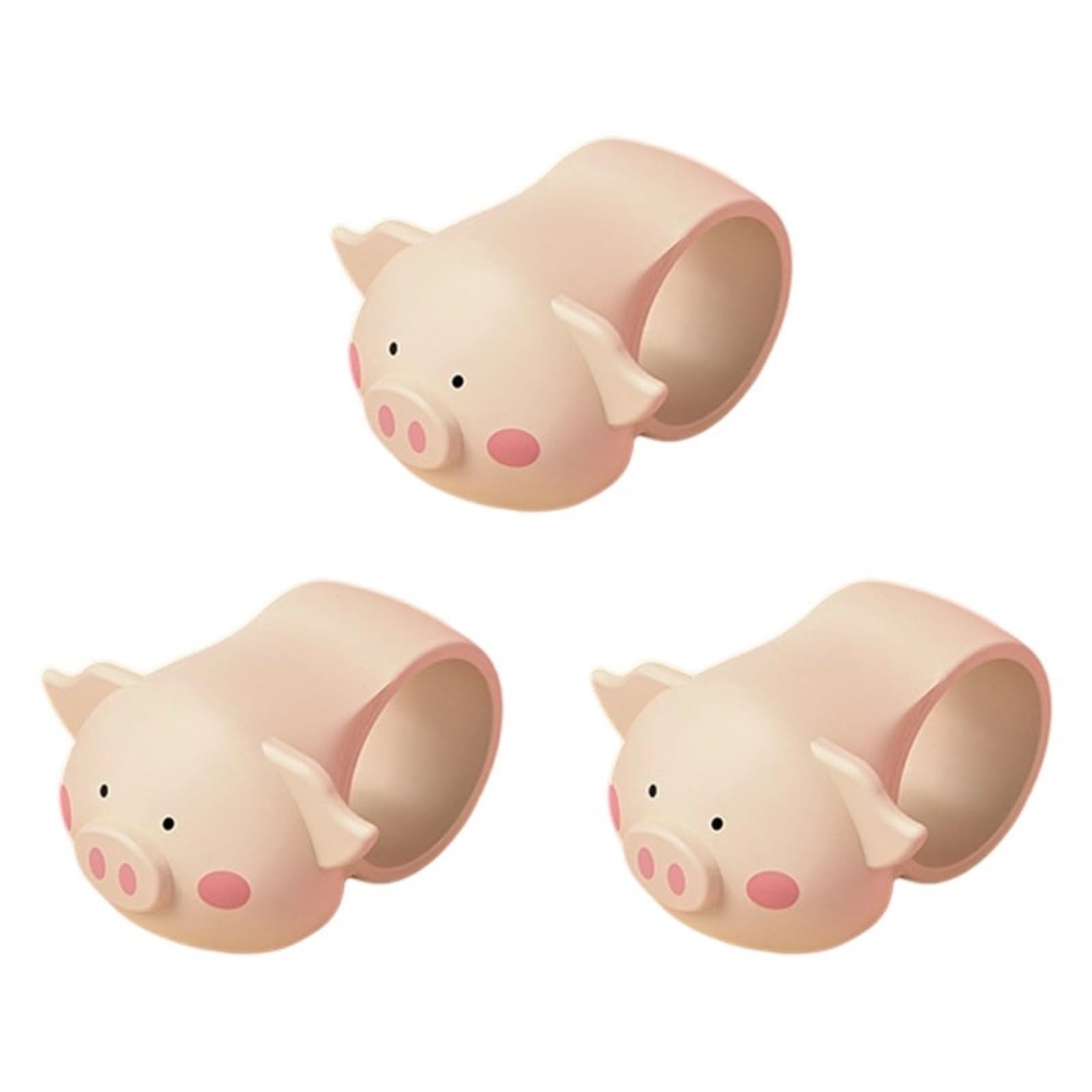 Xjdzineq 3PCS Playful Piggy Silicone Door Handle Protectors Home Funny Swine Door Accessory