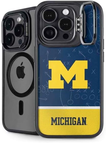 Skinit Kickstand Phone Case Compatible with iPhone 15 Pro - Officially Licensed University of Michigan Wolverines M Design