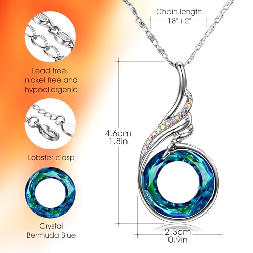 Kate Lynn Phoenix Necklaces for Women Crystal Pendant Necklace Jewelry Birthday Gifts for Women Christmas Mothers Day Gifts for Mom Wife Daughter Gift for Girlfriend Best Friends Lady - image 3