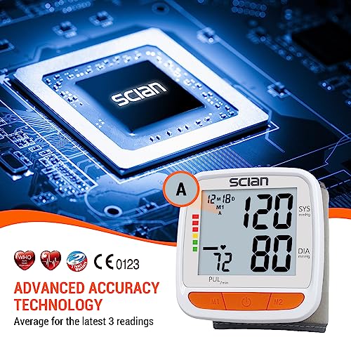 Scian Handgelenk Blutdruckmessgerät, automatisches Handgelenk Blutdruck Manschette mit großem LCD...