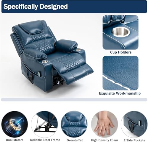 Sillón reclinable eléctrico grande con masaje y calor miniatura 4