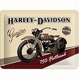 Size 15 X 20CM Nostalgic-Art Cartel de Chapa 15x20 -Harley-Davidson Flathead