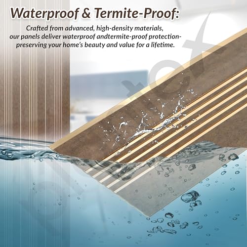 Image of Plantex Louvers Panel for Wall /8 Feet Wall Panels /3D Charcoal Panel for Interior Walls Decor - Pack of 3 Covers - 24 Sq. Ft, Size-1 Feet x 8 Feet (WD-2204)