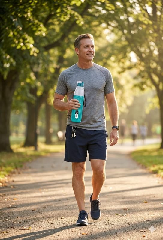 Image of 1000 ML Insulated Inner Stainless Steel Water Bottle, 1000-700 ml, | Leak Proof | Hot & Cold | Easy Grip and Carry,|Blue Tharmal Bottle|888