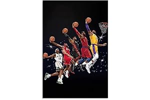 LIHONK Basketball Star Wall Art, Boys Bedroom Decor