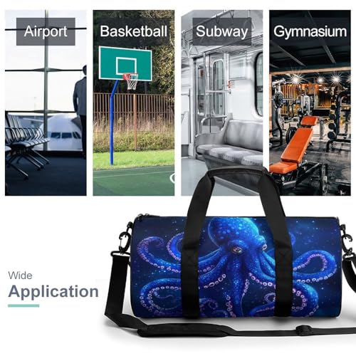 Octopus Galaxy Star Sports Gym Bag Travel Duffel Workout Bag with Adjustable Strap3