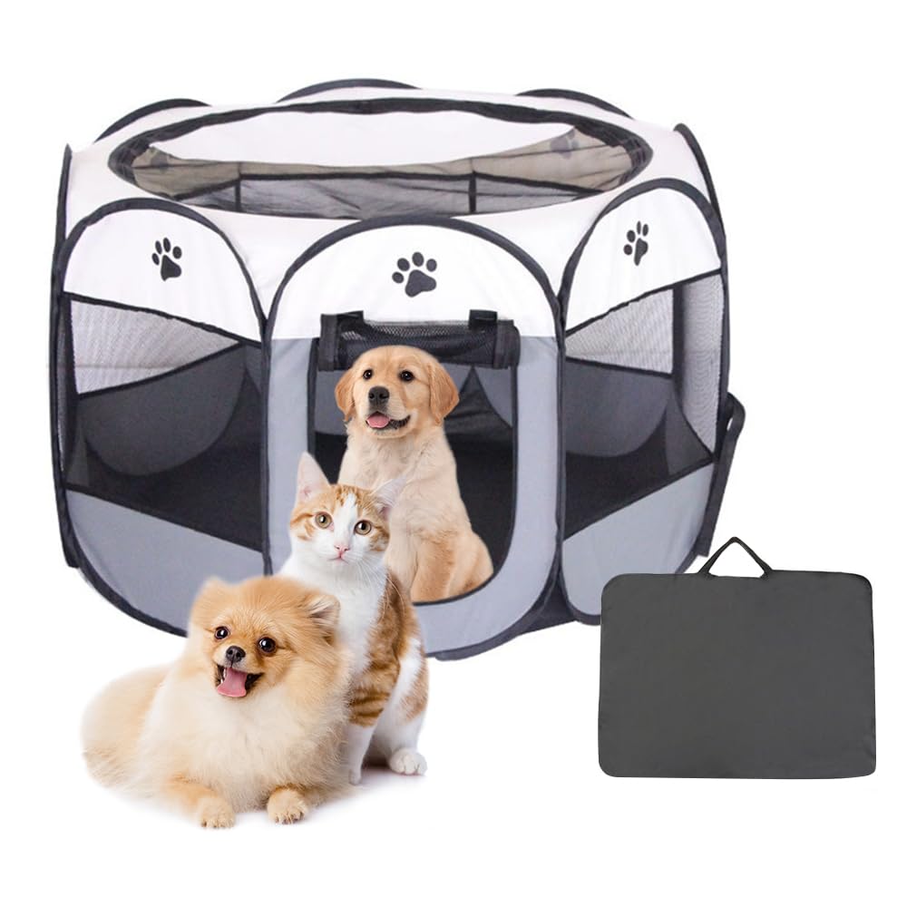 Fivtsme Parque para Perros Pequeños y Medianos,Parque para cachorros,Parque para Gatos,Corralito para Perros,Parque Perros,Parque Gatos,74x 74x 43 CM,Cercado Para Perros,para Cachorros, Gatos, Conejos