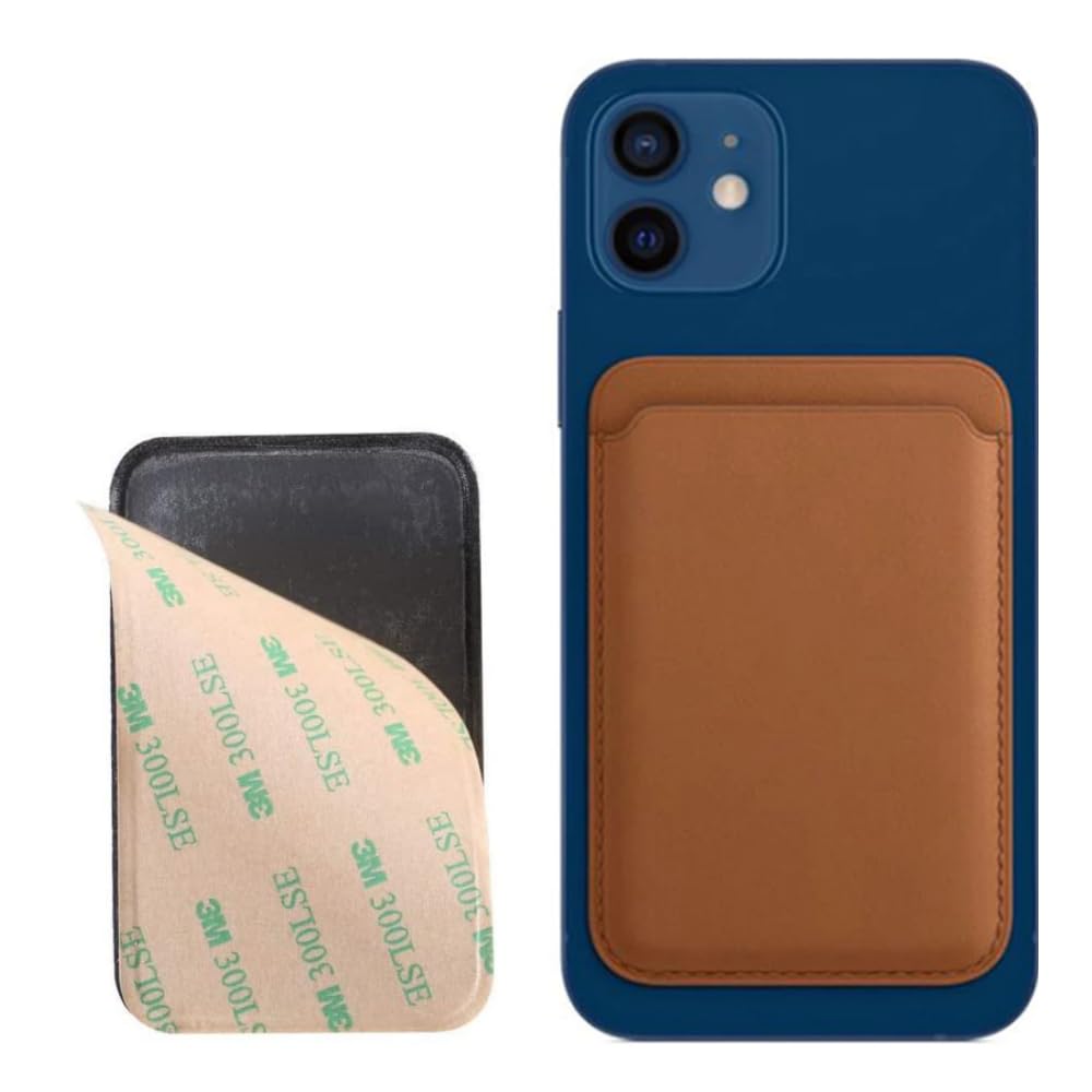 CRYSENDO Unisex-Adult Leather Wallet Card Holder | Pocket Credit Card Id Case Pouch Stores 2-3 Cards + Cash | 3M Adhesive Sticker For Iphone And Android Smartphones (Brown)