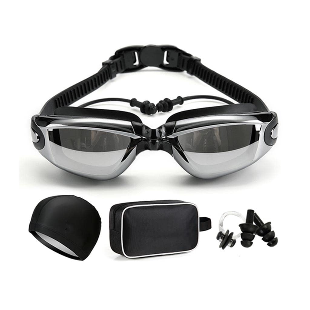 Professionelle Schwimmbrille, Anti-Beschlag, UV-verstellbar, für Herren und Damen, wasserdicht, Silikon, Schwimmbrille