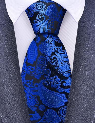 Image of GUSLESON 3.15 inch(8cm) Fashion Paisley Ties Mens Woven Jacquard Necktie for Wedding