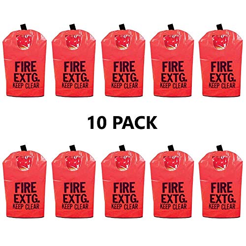 (10 Pack) 20 Lb FIRE EXTINGUISHER COVER (With Window) For 10 Lb to 20 Lb Fire Extinguishers, Medium 25
