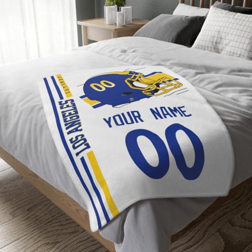 Image of Los Angeles R Throw Blanket Custom Name and Number Personalized Gifts for Men and Women