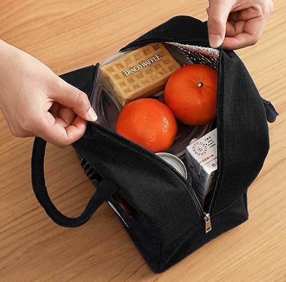 Image of Waterproof Thermal Insulated Travel Lunch Storage Bag Leak-Proof Hot Cold Lunch Bag Reusable Tote Bag with Inner Aluminum Foil for School Picnic Office Outdoor [Mix Color]